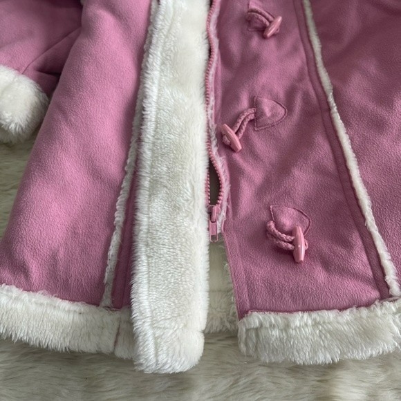 Angel Fish Girls Hooded Faux Fur Oversized Coat Sz 3T - Picture 6 of 9